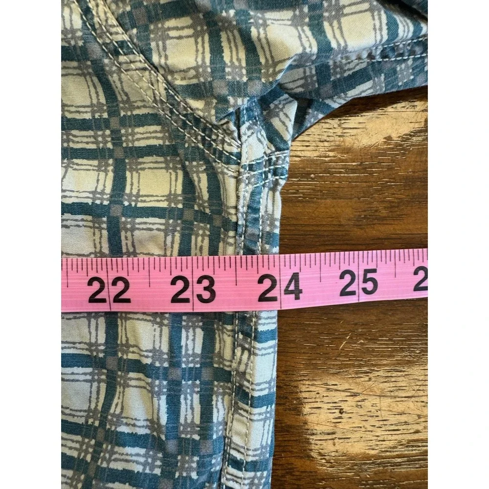 Vintage Levis Shirt Mens Medium Green Blue Plaid Long‎ Sleeve Button Front 90s